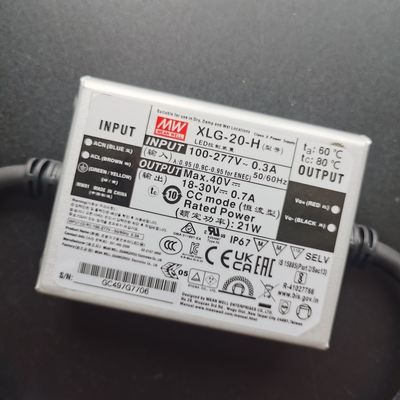 MeanWell Constant Current IP67 Waterproof Light Driver XLG-20-H 18-30V 0.7A 21W LED Power Supply for Outdoor Light
