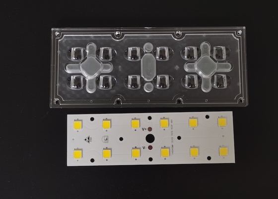 12-in-1 7070 SMD LEDストリートライトモジュール 158x103度付きの屋外照明レンズ