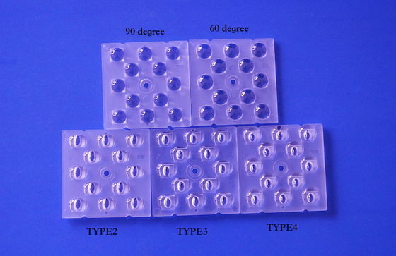 12 in 1 50x50x5.57mm 光学グレードPC 3030 LEDレンズ SMD街路灯用