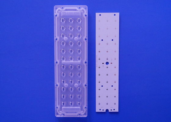 3X12 36 LED 3030 3535 SMDストリートライトレンズ 65x150度ビームアングル 光学グレード PC垂直光分布