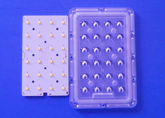 12V 24V XTE XPG LEDをはんだ付けしている板が付いている太陽LED PCBモジュール3X8非対称的なレンズ