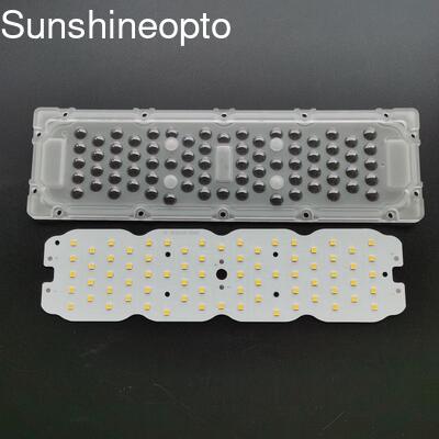 ライトファクトリー用バルク50W 72 IN 1 3030 SMD LED PCBボード、250x74x6.15mmレンズ付き
