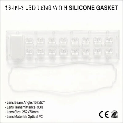 252×70mm LED街路灯モジュール用防水IP65 LEDアレイレンズ光学PCレンズ