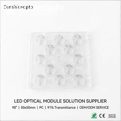 SMD 3030/5050 LED用90度ハイベイLEDレンズ光学グレードPCレンズ、透過率91%