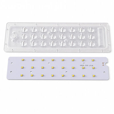 24W LED街路灯モジュールカバー45×143度非対称光学PCレンズ、SMD 3535 LED PCBボード付き